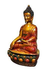 [shakyamuni Buddha], Buddhist Handmade Wooden Statue, Wall Hanging, [thangka Color Finishing], Poplar Wood