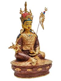 [padmasambhava], [guru Rinpoche],  Buddhist Handmade Statue, [parlty Gold Plated], [face Painted] 