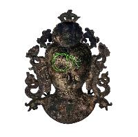 [green Tara], Handmade Ritual Metal Mask, Antique Finishing