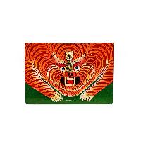 Buddhist Wooden Box With [tiger], Tibetan Style With Traditional Colors