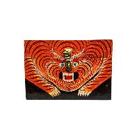 Buddhist Wooden Box With [tiger], Tibetan Style With Traditional Colors