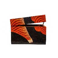 Buddhist Wooden Box With [tiger], Tibetan Style With Traditional Colors
