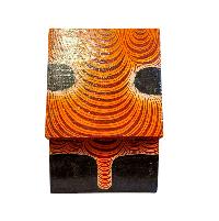 Buddhist Wooden Box With [tiger], Tibetan Style With Traditional Colors