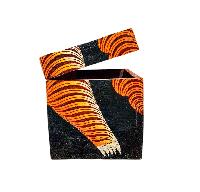 Buddhist Wooden Box With [tiger], Tibetan Style With Traditional Colors