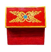 Buddhist Wooden Box With [dragon], Tibetan Style With Traditional Colors