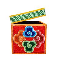 Buddhist Wooden Box With [dragon], Tibetan Style With Traditional Colors