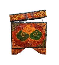 Buddhist Wooden Box With [snow Lion], Tibetan Style With Traditional Colors