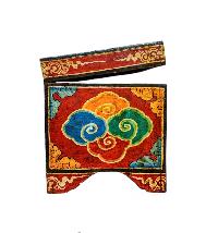 Buddhist Wooden Box With [shakyamuni Buddha And Medicine Buddha], Tibetan Style With Traditional Colors