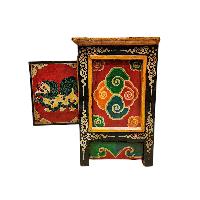 Tibetan Buddhist Cabinet With Four Doors, [snow Lion  Painted]