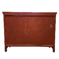 Tibetan Buddhist Cabinet With Ashtamangala, Two Drawers And Two Doors, [painted]