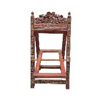 Old Tibetan Ritual Wooden Book Holder, [deep Carving]