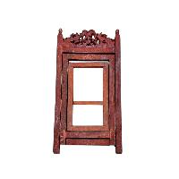 Old Tibetan Ritual Wooden Book Holder, [deep Carving]