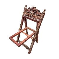 Old Tibetan Ritual Wooden Book Holder, [deep Carving]