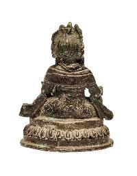 [+ 50 Year Old] Buddhist Miniature Statue Of [yellow Jambhala],  [old Stock]