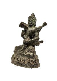[+ 50 Year Old] Buddhist Miniature Statue Of [samantabhadra],  [old Stock]