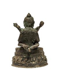 [+ 50 Year Old] Buddhist Miniature Statue Of [samantabhadra],  [old Stock]