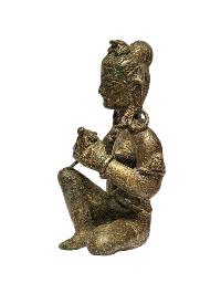 [+ 50 Year Old] Buddhist Miniature Statue Of [parvati],  [old Stock]