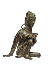 [+ 50 Year Old] Buddhist Miniature Statue Of [parvati], [old Stock]