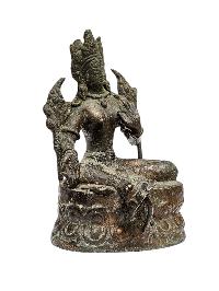 [+ 50 Year Old] Buddhist Miniature Statue Of [green Tara],  [old Stock]