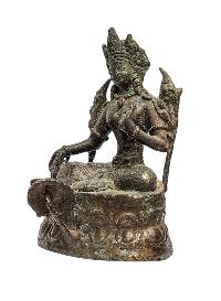 [+ 50 Year Old] Buddhist Miniature Statue Of [green Tara],  [old Stock]