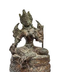 [+ 50 Year Old] Buddhist Miniature Statue Of [green Tara],  [old Stock]