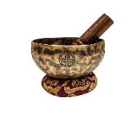 [full Moon Bowl], Moon Carved, Buddhist Hand Beaten, Antique Finishing, [select Accessories]