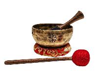 [full Moon Bowl], Moon Carved, Buddhist Hand Beaten, Antique Finishing, [select Accessories]