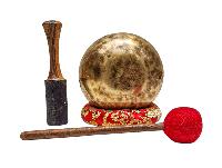 [full Moon Bowl], Moon Carved, Buddhist Hand Beaten, Antique Finishing, [select Accessories]