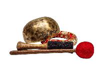 [full Moon Bowl], Moon Carved, Buddhist Hand Beaten, Antique Finishing, [select Accessories]