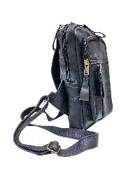 Himalayan Yak Leather [black Color], [side Shouldr Bag], [2 Zip], [2 Pocket]