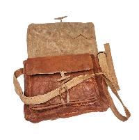Himalayan Yak Leather Bag, [2 Pocket], [side Shoulder Bag]