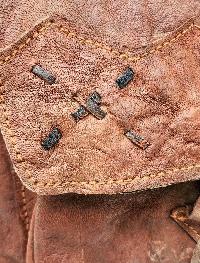 Himalayan Yak Leather Bag, [2 Pocket], [side Shoulder Bag]