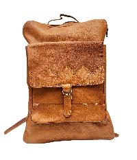 Himalayan Yak Leather [back Pack Bag], [1 Button], [1 Zip], [2 Pocket]