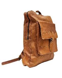 Himalayan Yak Leather [back Pack Bag], [1 Button], [1 Zip], [2 Pocket]