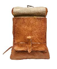 Himalayan Yak Leather [back Pack Bag], [1 Button], [1 Zip], [2 Pocket]
