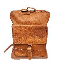 Himalayan Yak Leather [back Pack Bag], [1 Button], [1 Zip], [2 Pocket]