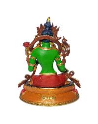 [green Tara] With Double Base, Buddhist Miniature Statue, [thangka Color Finishing]
