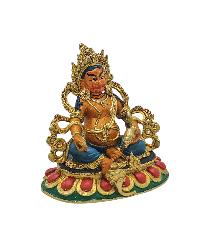 [yellow Jambhala], Buddhist Miniature Statue, [thangka Color Finishing]