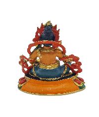 [yellow Jambhala], Buddhist Miniature Statue, [thangka Color Finishing]