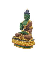[amoghasiddhi Buddha], Buddhist Miniature Statue, [thangka Color Finishing]