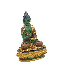 [amoghasiddhi Buddha], Buddhist Miniature Statue, [thangka Color Finishing]