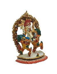 [white Jambhala], Buddhist Miniature Statue, [thangka Color Finishing]