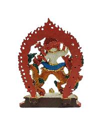 [white Jambhala], Buddhist Miniature Statue, [thangka Color Finishing]