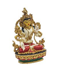 [white Tara], Buddhist Miniature Statue, [thangka Color Finishing]
