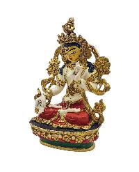 [white Tara], Buddhist Miniature Statue, [thangka Color Finishing]