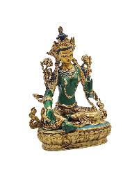 [green Tara], Buddhist Miniature Statue, [thangka Color Finishing]