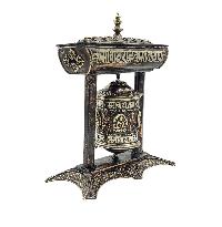 Buddhist Handmade Wall Prayer Wheel With Mantra Inside, [omph], [pancha Buddha], Table Top