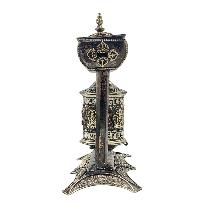 Buddhist Handmade Wall Prayer Wheel With Mantra Inside, [omph], [pancha Buddha], Table Top