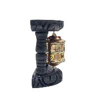 Buddhist Handmade Wall Prayer Wheel With Mantra Inside, [stone Setting], [omph], Wall Mountable