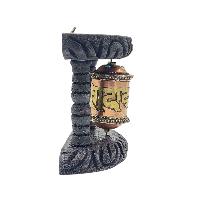 Buddhist Handmade Wall Prayer Wheel With Mantra Inside, [omph], Wall Mountable